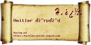 Heitler Árpád névjegykártya